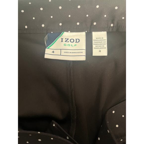IZOD Golf Women’s Polka Dot Size 4k Skirt – Black White Lightweight - Picture 4 of 6